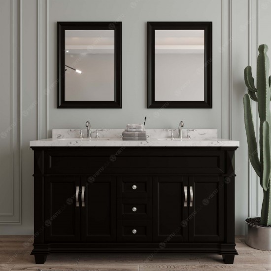 Victoria 60" Double Bath Vanity Espresso, Quartz Top, Sinks, MD-2660-CMRO-ES-002