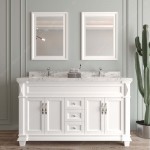 Victoria 60" Double Bath Vanity in White, Quartz Top, Sinks, MD-2660-CMRO-WH-002