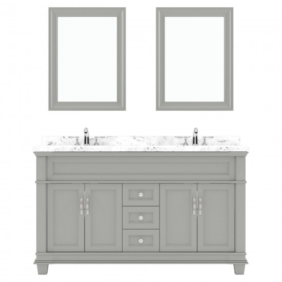 Victoria 60" Double Bath Vanity in Gray, Quartz Top, Sinks, MD-2660-CMSQ-GR-001