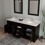 Victoria 72" Double Bath Vanity in Espresso, Quartz Top, Sinks, MD-2672-CMRO-ES