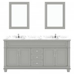 Victoria 72" Double Bath Vanity in Gray, Quartz Top, Sinks, MD-2672-CMRO-GR-002