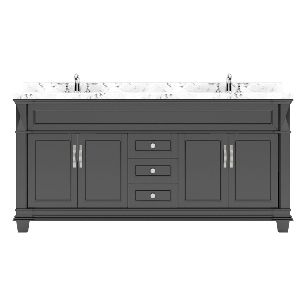 Victoria 72" Double Bath Vanity Espresso, Quartz Top, Sinks, MD-2672-CMSQ-ES-NM