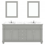 Victoria 72" Double Bath Vanity in Gray, Quartz Top, Sinks, MD-2672-CMSQ-GR-001