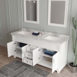 Victoria 72" Double Bath Vanity in White, Quartz Top, Sinks, MD-2672-CMSQ-WH-002