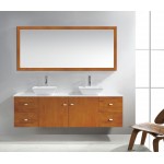 Clarissa 72" Double Bath Vanity in Honey Oak, Stone Top, Sinks, MD-415-S-HO