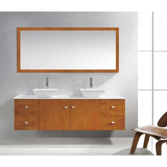 Clarissa 72" Double Bath Vanity in Honey Oak, Stone Top, Sinks, MD-415-S-HO