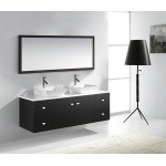 Clarissa 61" Double Bath Vanity in Espresso, Stone Top, Sinks, MD-435-S-ES