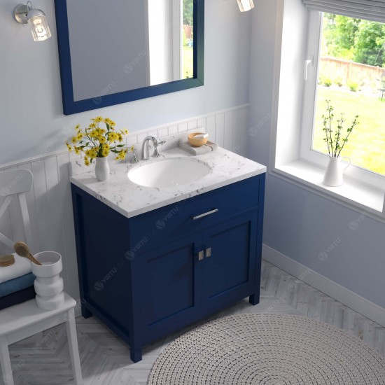 Caroline 36" Bath Vanity in French Blue, Quartz Top, Sink, MS-2036-CMRO-FB-001