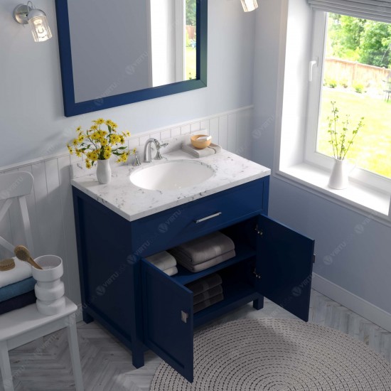 Caroline 36" Bath Vanity in French Blue, Quartz Top, Sink, MS-2036-CMRO-FB-001