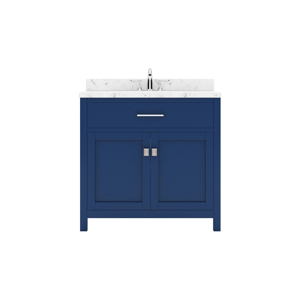 Caroline 36" Bath Vanity in French Blue, Quartz Top, Sink, MS-2036-CMRO-FB-NM