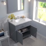 Caroline 36" Single Bath Vanity in Gray, Quartz Top, Sink, MS-2036-CMRO-GR-002