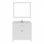 Caroline 36" Bath Vanity in White, Quartz Top, Sink, MS-2036-CMRO-WH-001