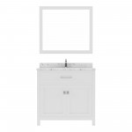 Caroline 36" Bath Vanity in White, Quartz Top, Sink, MS-2036-CMRO-WH-002