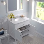 Caroline 36" Bath Vanity in White, Quartz Top, Sink, MS-2036-CMRO-WH-002