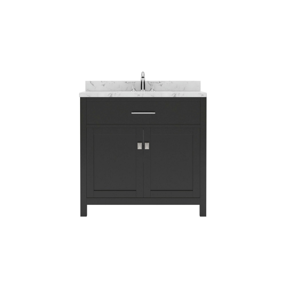 Caroline 36" Bath Vanity in Espresso, Quartz Top, Sink, MS-2036-CMSQ-ES-NM