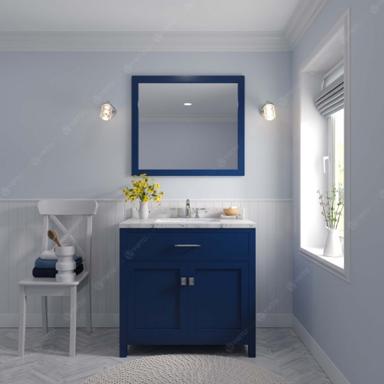 Caroline 36" Bath Vanity in French Blue, Quartz Top, Sink, MS-2036-CMSQ-FB