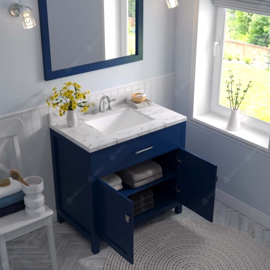 Caroline 36" Bath Vanity in French Blue, Quartz Top, Sink, MS-2036-CMSQ-FB