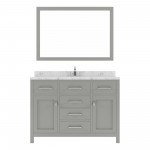 Caroline 48" Bath Vanity in Cashmere Gray, Quartz Top, Sink, MS-2048-CMRO-CG