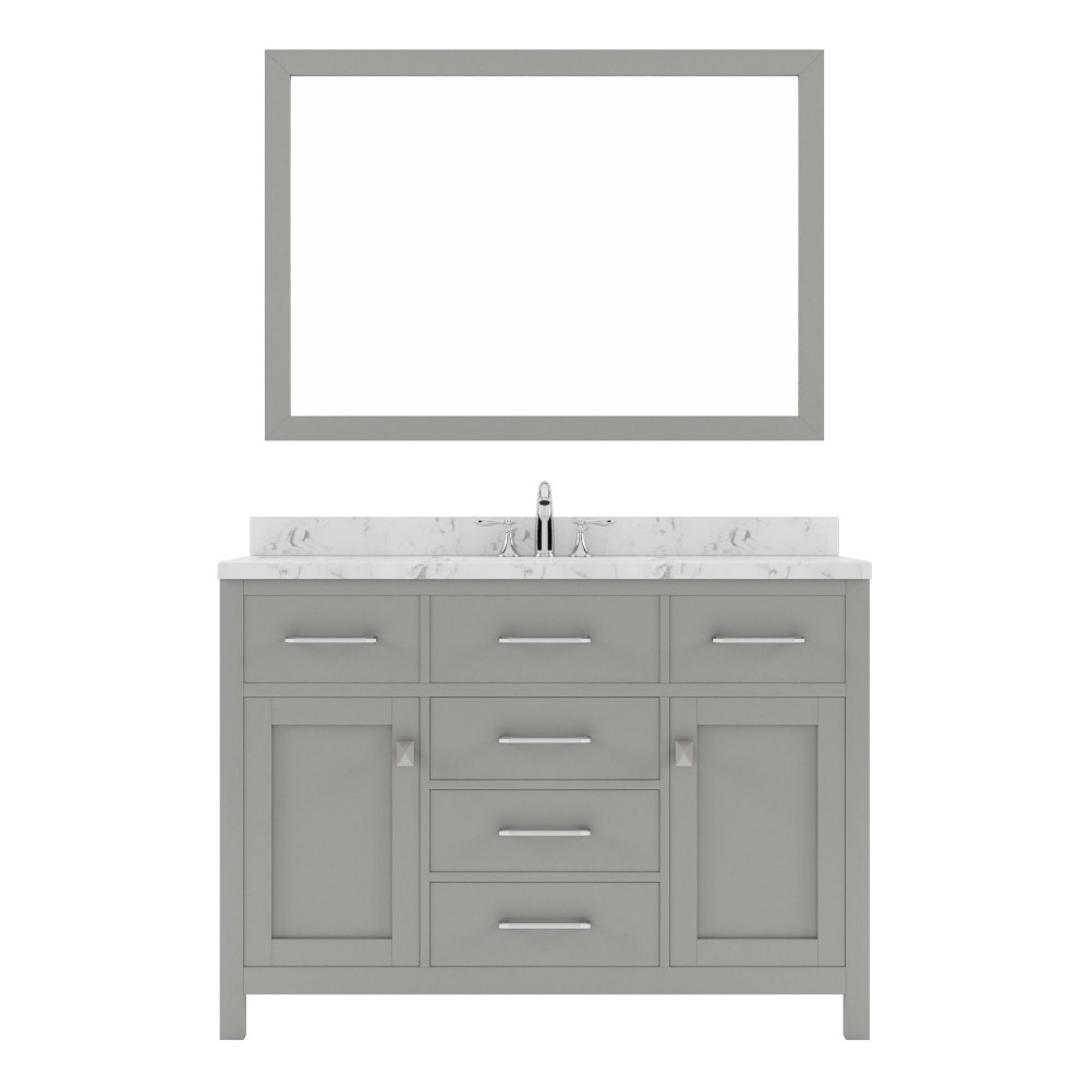 Caroline 48" Bath Vanity in Cashmere Gray, Quartz Top, Sink, MS-2048-CMRO-CG