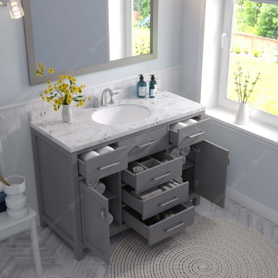 Caroline 48" Bath Vanity in Cashmere Gray, Quartz Top, Sink, MS-2048-CMRO-CG