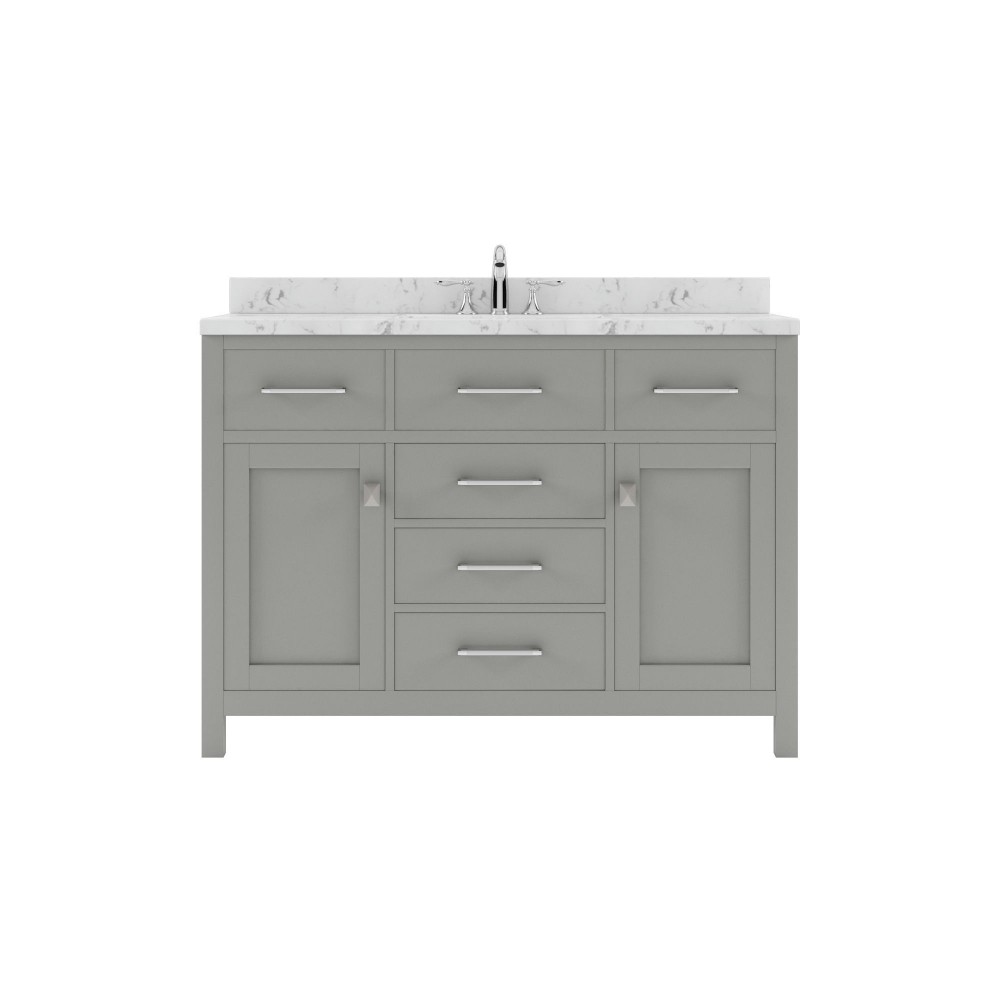 Caroline 48" Bath Vanity in Cashmere Gray, Quartz Top, Sink, MS-2048-CMRO-CG-NM