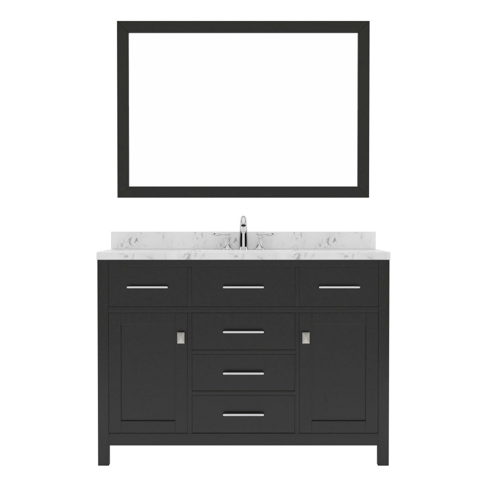 Caroline 48" Bath Vanity in Espresso, Quartz Top, Sink, MS-2048-CMRO-ES-001