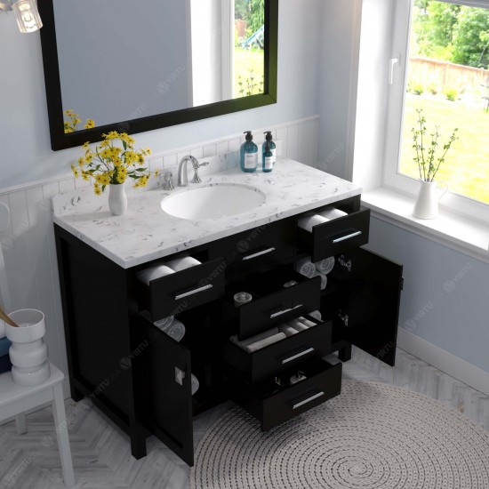 Caroline 48" Bath Vanity in Espresso, Quartz Top, Sink, MS-2048-CMRO-ES-001