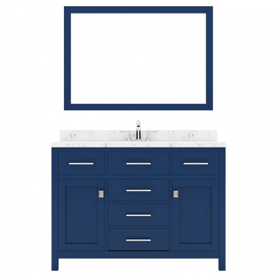 Caroline 48" Bath Vanity in French Blue, Quartz Top, Sink, MS-2048-CMRO-FB
