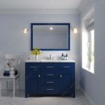 Caroline 48" Bath Vanity in French Blue, Quartz Top, Sink, MS-2048-CMRO-FB