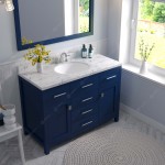 Caroline 48" Bath Vanity in French Blue, Quartz Top, Sink, MS-2048-CMRO-FB