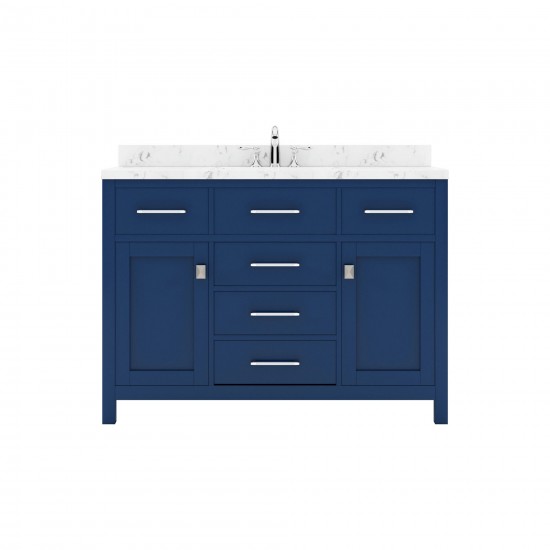 Caroline 48" Bath Vanity in French Blue, Quartz Top, Sink, MS-2048-CMRO-FB-NM