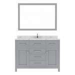 Caroline 48" Single Bath Vanity in Gray, Quartz Top, Sink, MS-2048-CMRO-GR-001