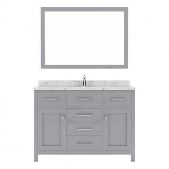 Caroline 48" Single Bath Vanity in Gray, Quartz Top, Sink, MS-2048-CMRO-GR-001