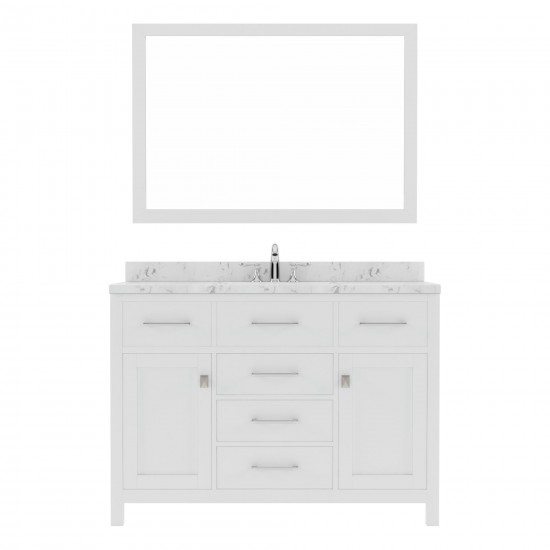 Caroline 48" Bath Vanity in White, Quartz Top, Sink, MS-2048-CMRO-WH