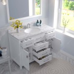 Caroline 48" Bath Vanity in White, Quartz Top, Sink, MS-2048-CMRO-WH