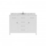 Caroline 48" Bath Vanity in White, Quartz Top, Sink, MS-2048-CMRO-WH-NM