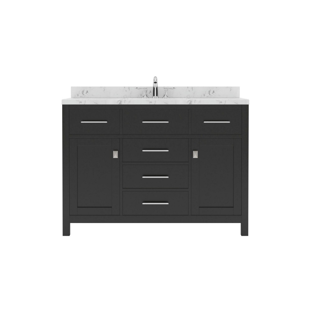 Caroline 48" Bath Vanity in Espresso, Quartz Top, Sink, MS-2048-CMSQ-ES-NM