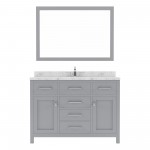 Caroline 48" Single Bath Vanity in Gray, Quartz Top, Sink, MS-2048-CMSQ-GR-002