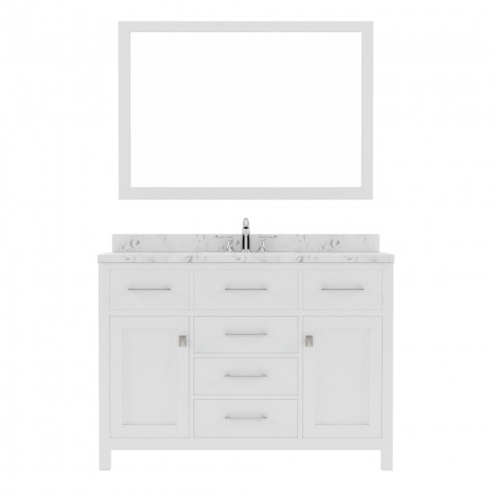 Caroline 48" Bath Vanity in White, Quartz Top, Sink, MS-2048-CMSQ-WH