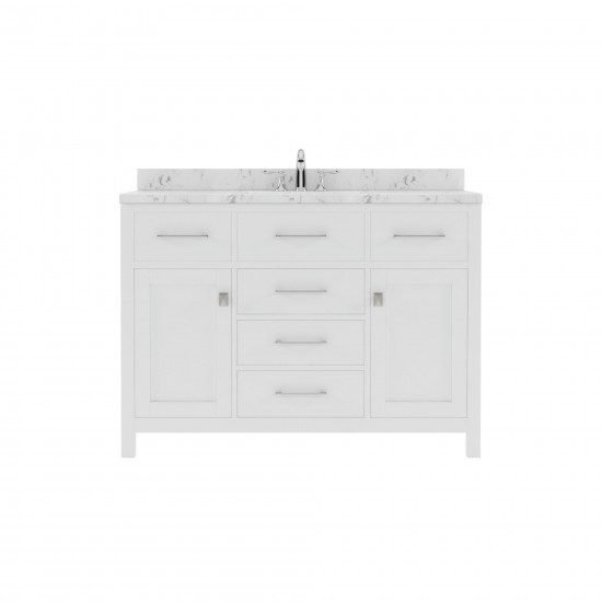 Caroline 48" Bath Vanity in White, Quartz Top, Sink, MS-2048-CMSQ-WH-NM