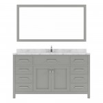 Caroline 60" Bath Vanity in Cashmere Gray, Quartz Top, Sink, MS-2060-CMRO-CG