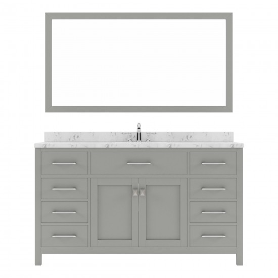 Caroline 60" Bath Vanity in Cashmere Gray, Quartz Top, Sink, MS-2060-CMRO-CG