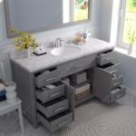 Caroline 60" Bath Vanity in Cashmere Gray, Quartz Top, Sink, MS-2060-CMRO-CG