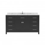 Caroline 60" Bath Vanity in Espresso, Quartz Top, Sink, MS-2060-CMRO-ES-NM