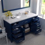 Caroline 60" Bath Vanity in French Blue, Quartz Top, Sink, MS-2060-CMRO-FB