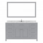 Caroline 60" Single Bath Vanity in Gray, Quartz Top, Sink, MS-2060-CMRO-GR-002