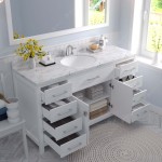 Caroline 60" Bath Vanity in White, Quartz Top, Sink, MS-2060-CMRO-WH