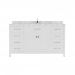 Caroline 60" Bath Vanity in White, Quartz Top, Sink, MS-2060-CMRO-WH-NM