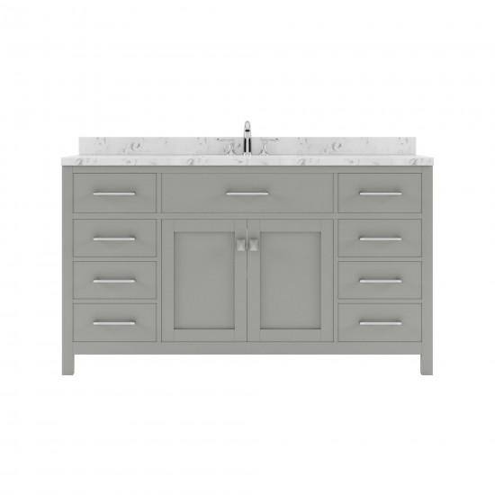 Caroline 60" Bath Vanity in Cashmere Gray, Quartz Top, Sink, MS-2060-CMSQ-CG-NM