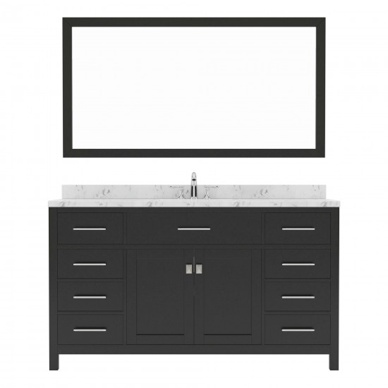 Caroline 60" Bath Vanity in Espresso, Quartz Top, Sink, MS-2060-CMSQ-ES